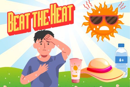 beat the heat sun with sunglasses a man sweating